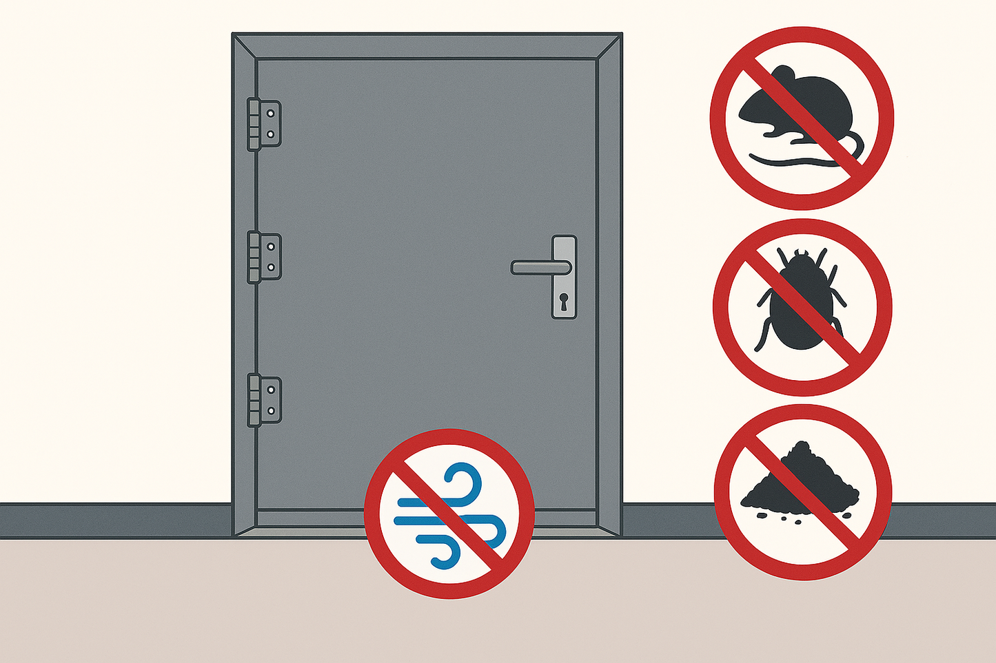 Magnetische Tür-Bodenabdichtung mit Nagerschutz (MTB-N)